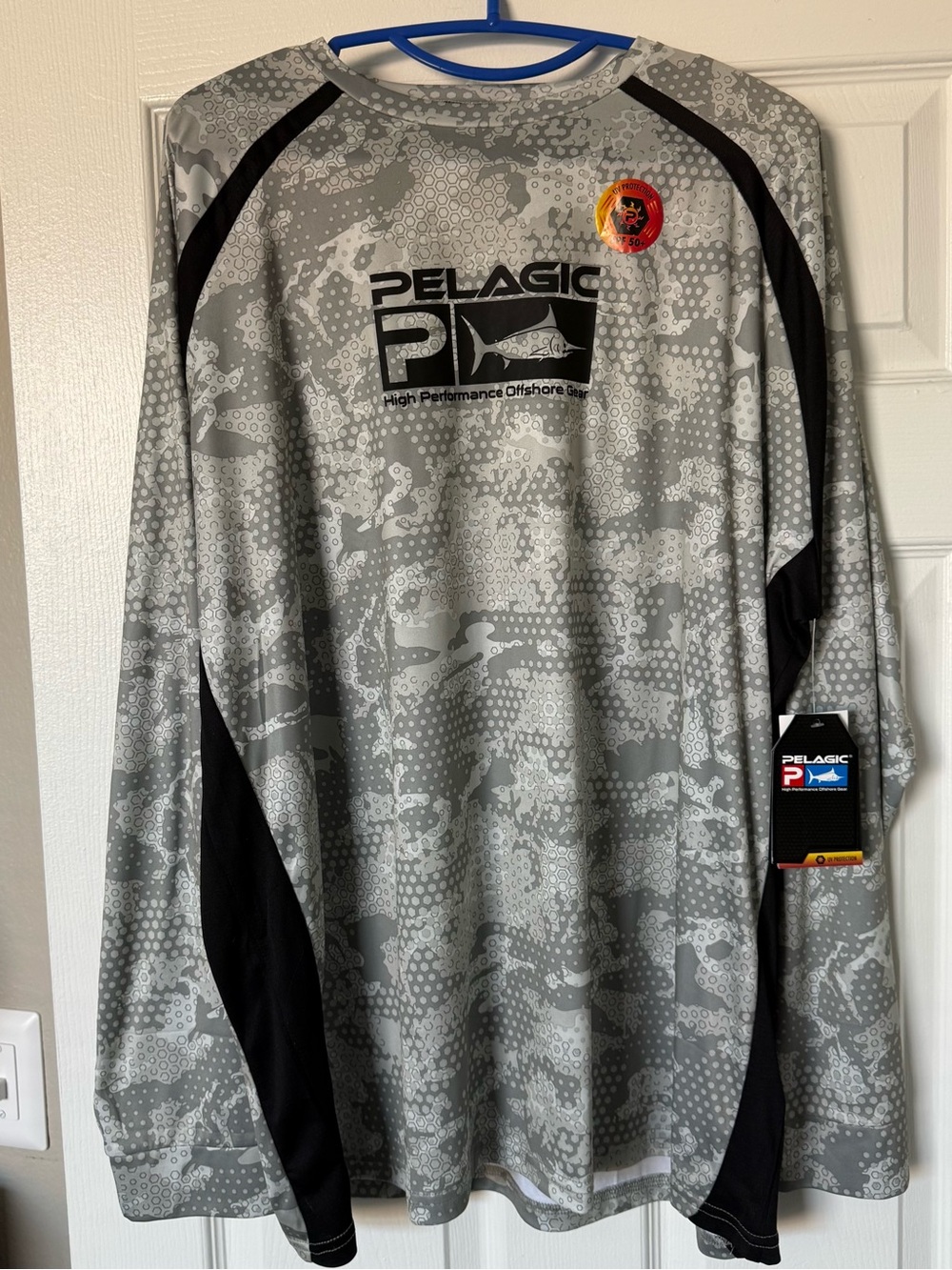 Pelagic Gray Camo Long Sleeve Fishing Shirt